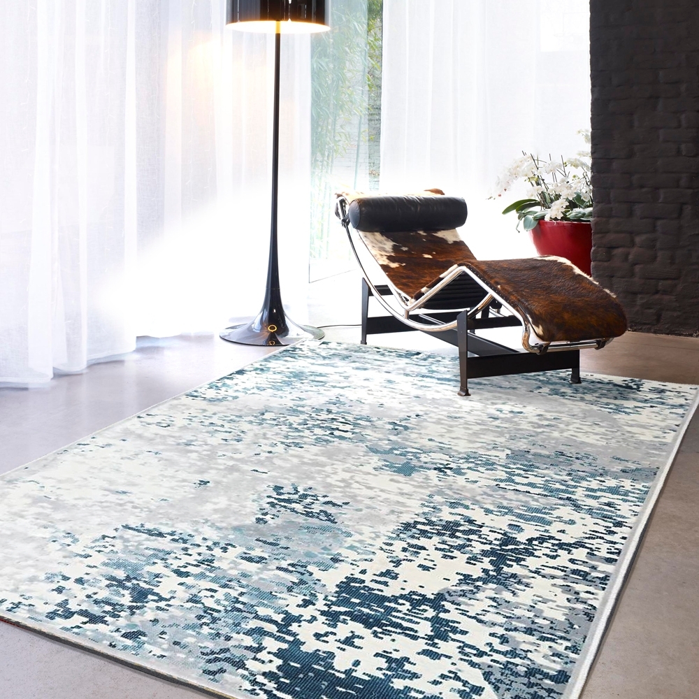 范登伯格 - 英菲尼迪 立體雕花現代地毯-蔚藍 (153x230cm)