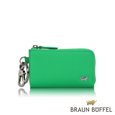 【BRAUN BUFFEL 德國小金牛】台灣總代理 亞當 拉鍊零錢包-農場綠/BF504-161-FG