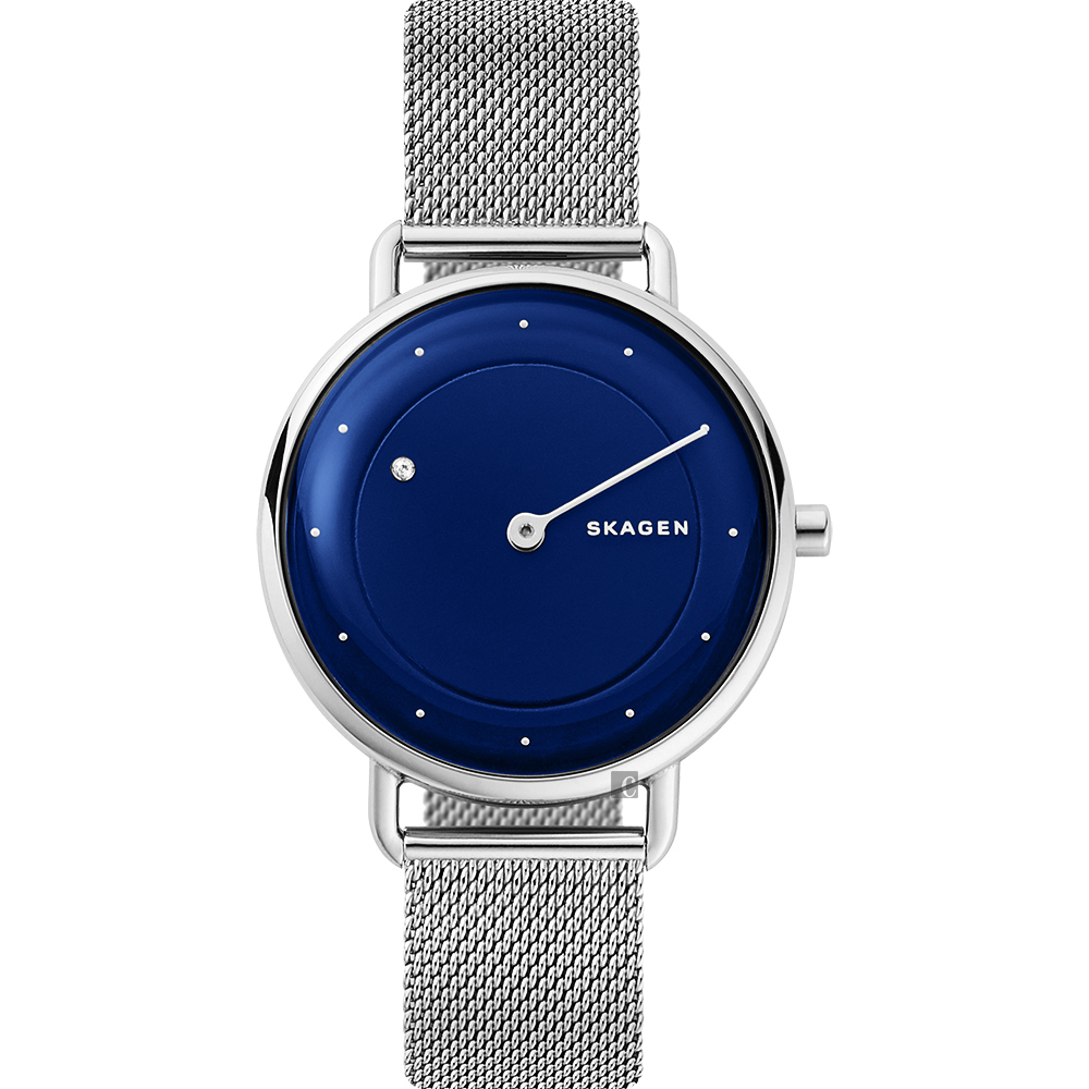 SKAGEN 地平線系列 來自月球米蘭帶女錶-藍/36mm