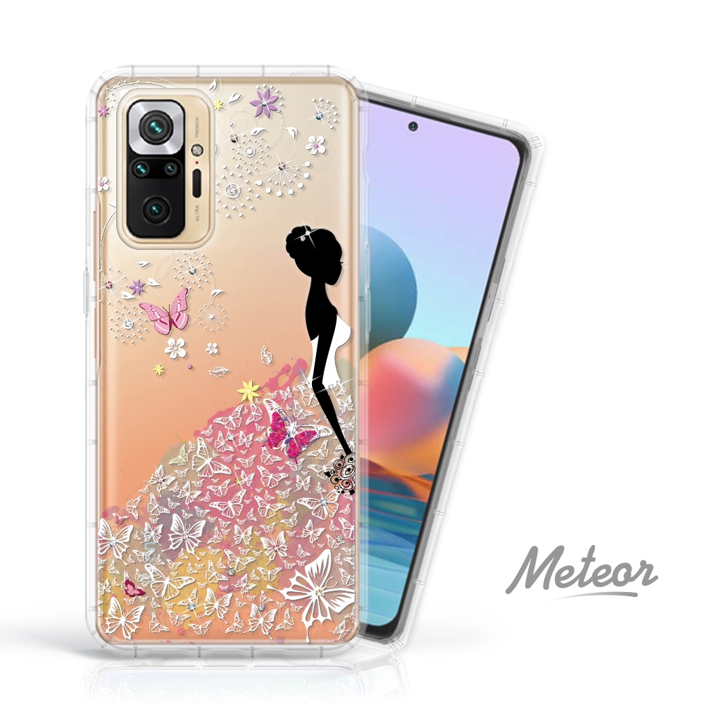 Meteor MI 紅米 Note 10 Pro 奧地利水鑽彩繪防摔殼 - 花嫁