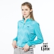 【Lynx Golf】女款吸汗速乾點點漸層設計感印花長袖立領POLO衫/高爾夫球衫-藍綠色 product thumbnail 2