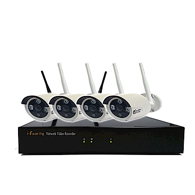 宇晨I-Family免配線/免設定960P四路式無線監視錄影套裝組一機四鏡