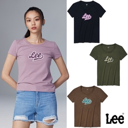 Lee 女款 草寫Logo短袖圓領T 四色