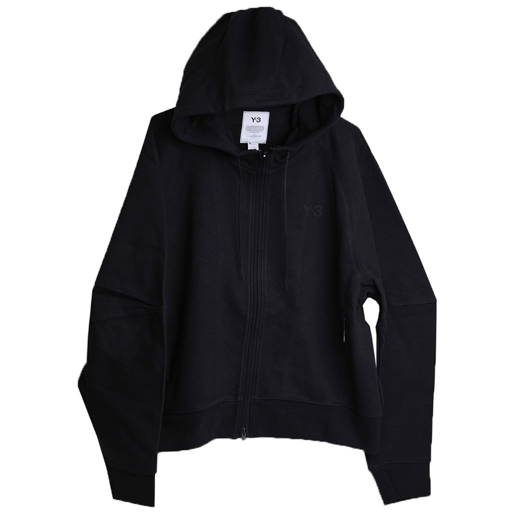 Y-3 W CL F-Z HOODIE 字母LOGO圖騰棉質山本耀司長袖連帽外套(黑色)