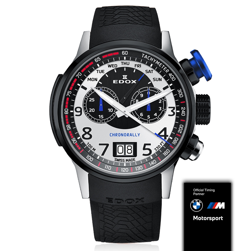 EDOX 全球限量Chronorally BMW M MOTOSPORT 官方計時賽車石英錶E38001 