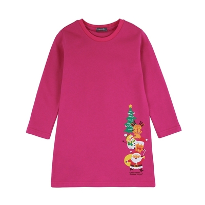Crocodile Junior小鱷魚童裝-聖誕印圖圓領洋裝 (C64395-10 小童款)