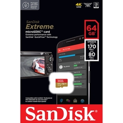 SanDisk 64GB 170MB/s Extreme U3 microSDXC UHS-I V30 A2 記憶卡