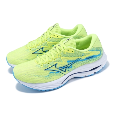 Mizuno 慢跑鞋 Wave Rider 27 男鞋 綠 藍 波浪片 回彈 透氣 路跑 運動鞋 美津濃 J1GC2303-57