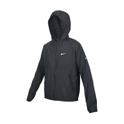 NIKE 男運動外套-連帽外套 慢跑 路跑 上衣 反光 DD4747-010 黑銀