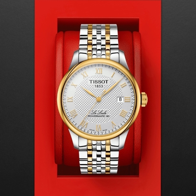 TISSOT天梭 官方授權 力洛克系列機械腕錶-金 母親節 禮物 39mm/T0064072203301