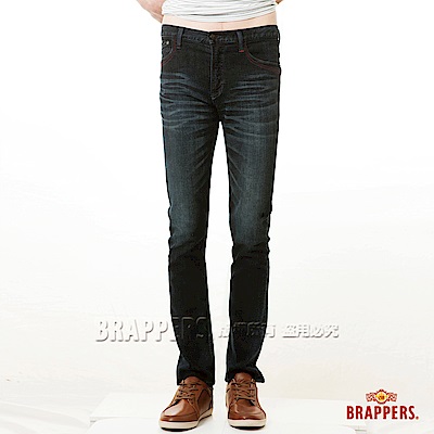 BRAPPERS 男款 男用彈性窄版直筒褲-深藍