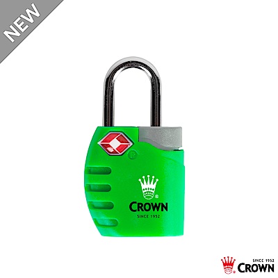 CROWN 皇冠 TSA 鑰匙海關鎖 鎖頭掛鎖 螢光綠