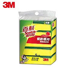 3M 百利餐廚爐具專用海綿菜瓜布5片裝