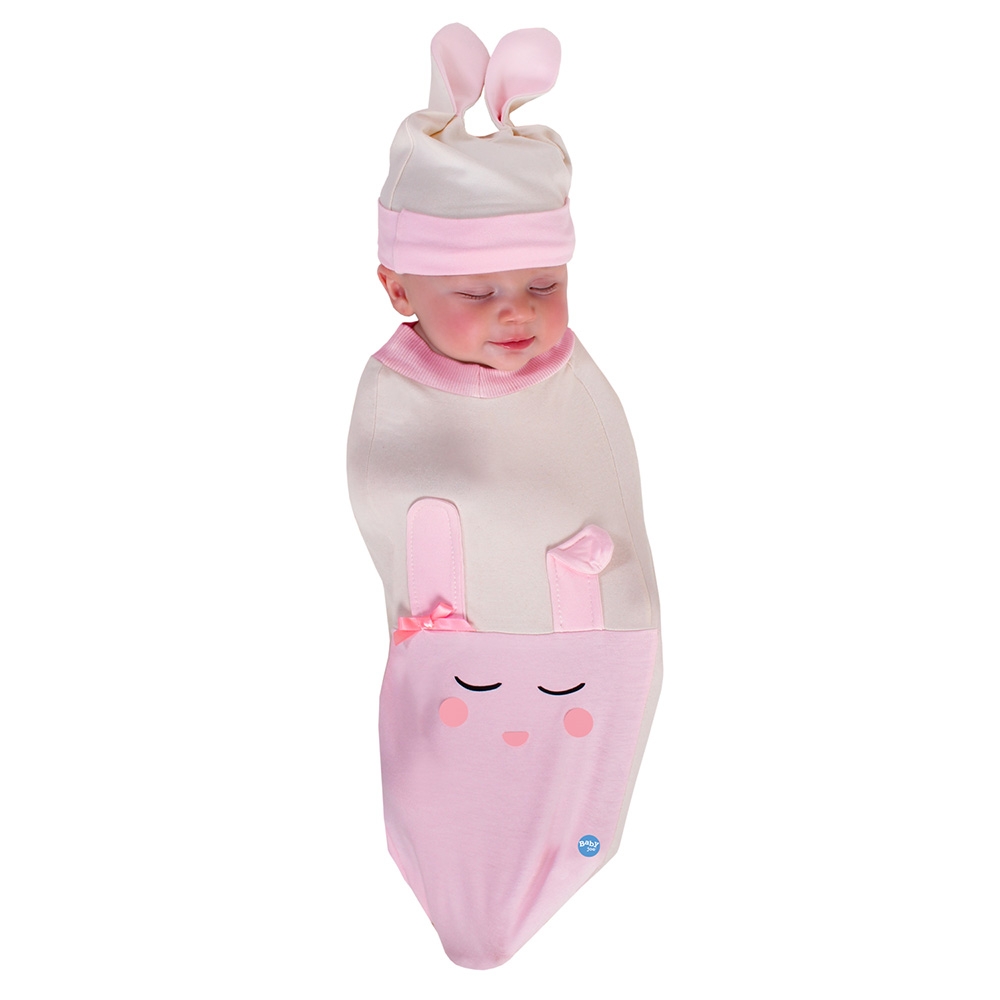 【美國 BABY joe】萌萌噠小兔寶寶穿套式實用造型包巾套組
