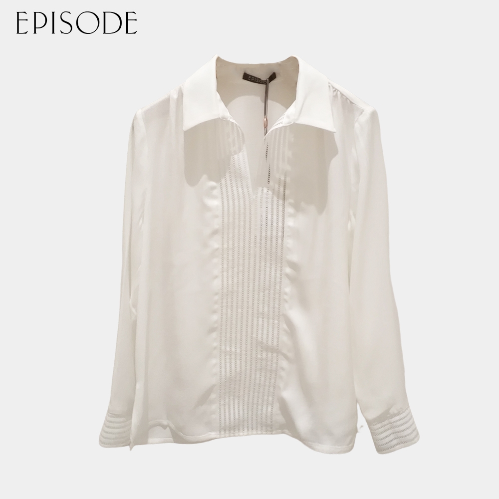 EPISODE - 舒適透氣褶皺設計長袖襯衫13313A