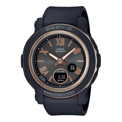 CASIO卡西歐 BABY-G 羅馬字雙顯手錶-黑_BGA-290-1A_41.5mm