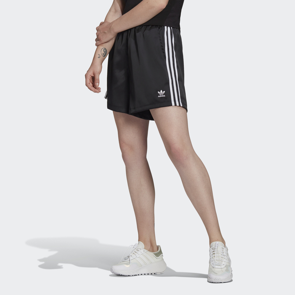 Adidas Satin Shorts GN2774 女 短褲 國際版 運動 休閒 寬鬆 時尚 緞面 穿搭 黑