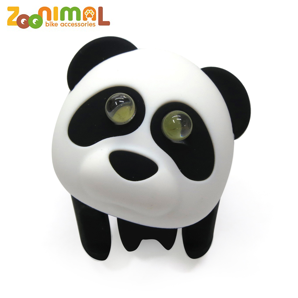 ZOONIMAL 無毒材質可愛動物LED公仔單車用前燈-黑輪熊貓