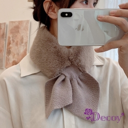 Decoy 兔毛蝴蝶 保暖交叉針織脖圍圍巾 2色可選
