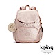 Kipling 金屬光暈微醺粉拉鍊掀蓋後背包-CITY PACK S product thumbnail 1