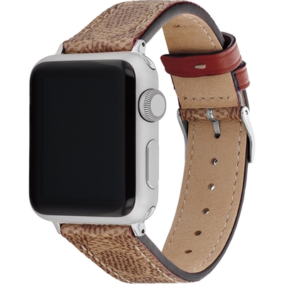 COACH Apple Watch 錶帶 38/40mm 適用 皮錶帶 送禮推薦- 棕色(不含手錶)