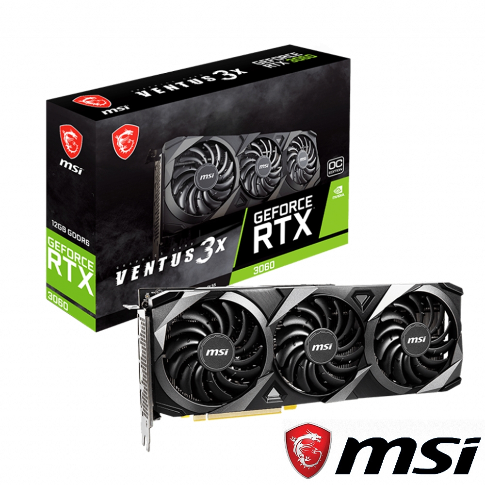 MSI 微星 GeForce RTX 3060 VENTUS 3X 12G OC 顯示卡