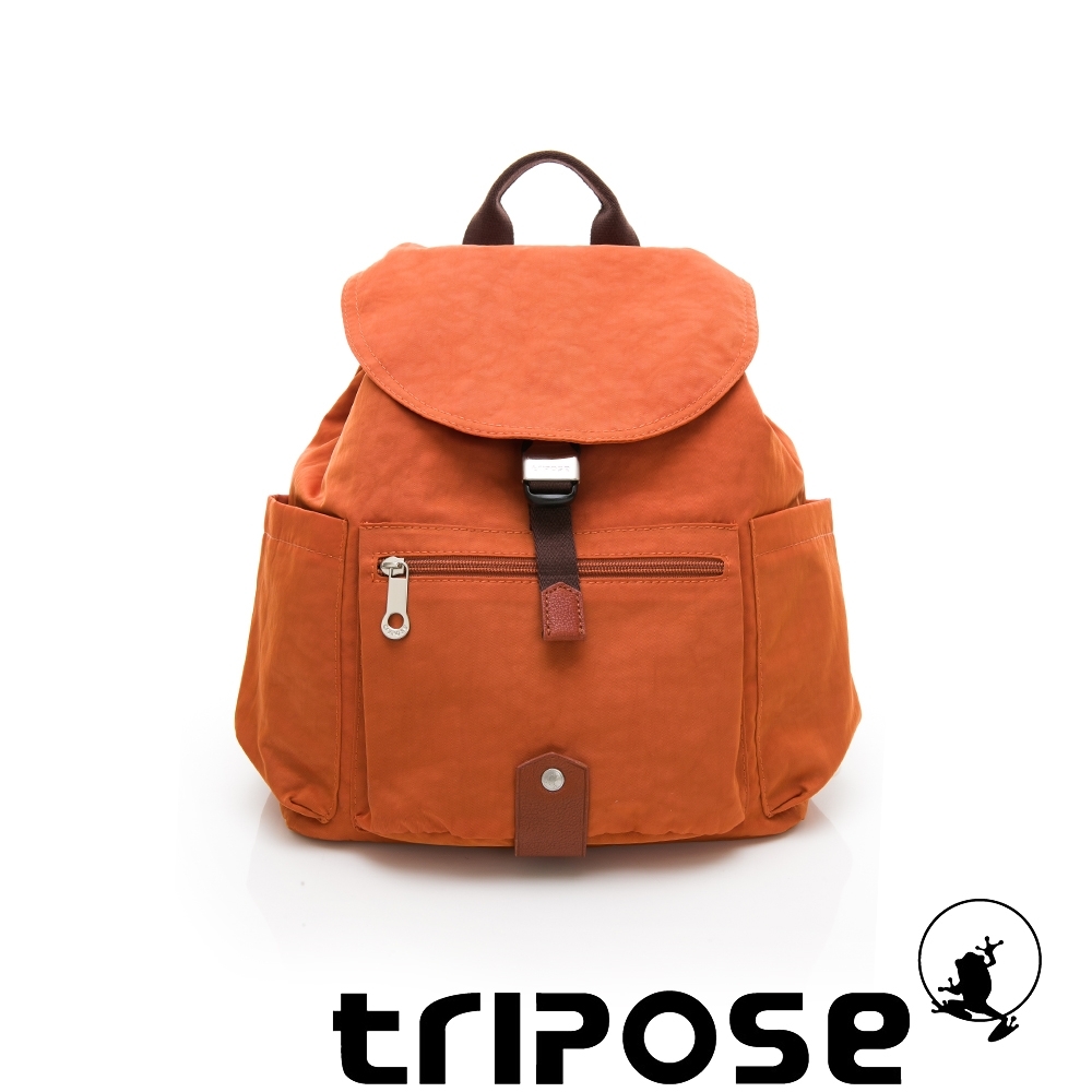 tripose MEMENTO系列微皺尼龍經典輕量後背包(小) 鮮橙橘