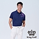 【KING GOLF】男款數位三角幾何開襟POLO衫/高爾夫球衫-藍色 product thumbnail 1