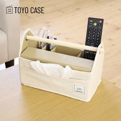 日本TOYO CASE 木質提把多功能小物分類收納籃-多色可選