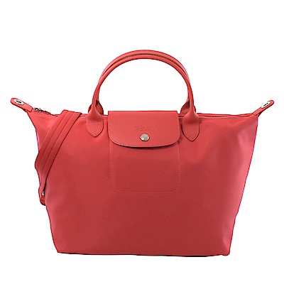 LONGCHAMP Le Pliage Neo厚尼龍短把兩用包(亮紅/M)