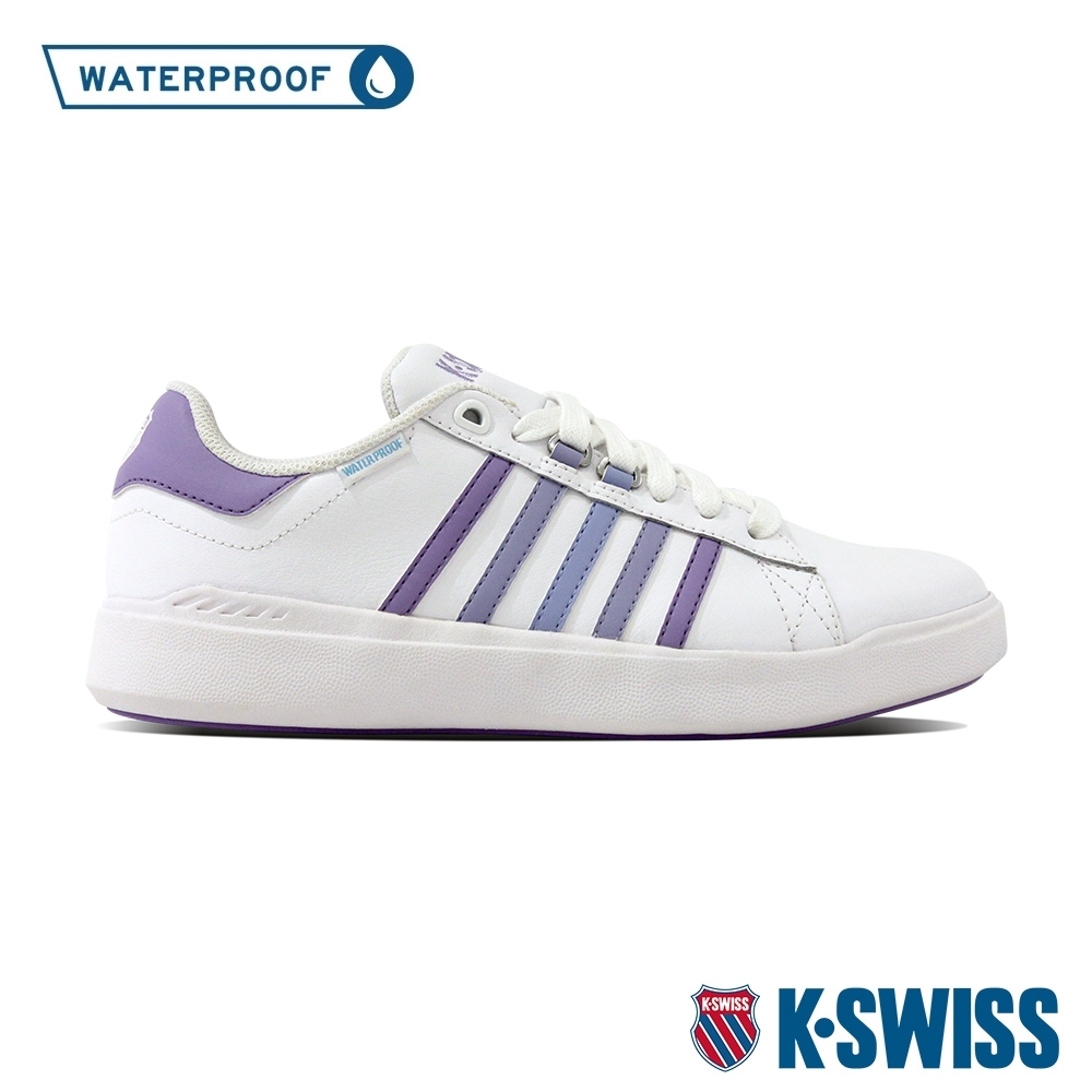 K-SWISS Pershing Court Light DS WP防水運動鞋-女-白/紫