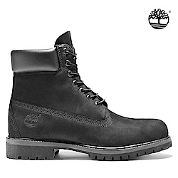 Timberland 男款黑色素面防水六吋靴