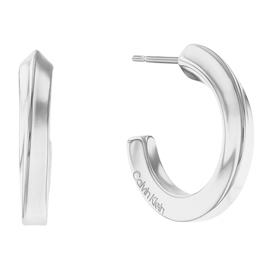 Calvin Klein CK TWISTED RING 扭紋環形耳環 送禮推薦-銀 35000310