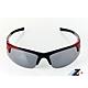 【Z-POLS】帥氣運動型質感黑紅漸層框搭配電鍍水銀黑鏡面帥氣運動太陽眼鏡(抗紫外線UV400可配度數設計) product thumbnail 1