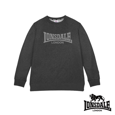 【LONSDALE 英國小獅】經典LOGO長袖大學T恤-灰色 LT250015