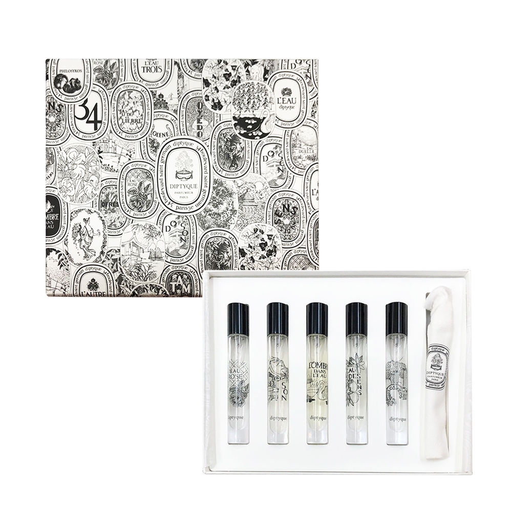 Diptyque 經典淡香水禮盒 7.5MLX5入(玫瑰之水+杜桑+影中之水+感官之水+無花果)