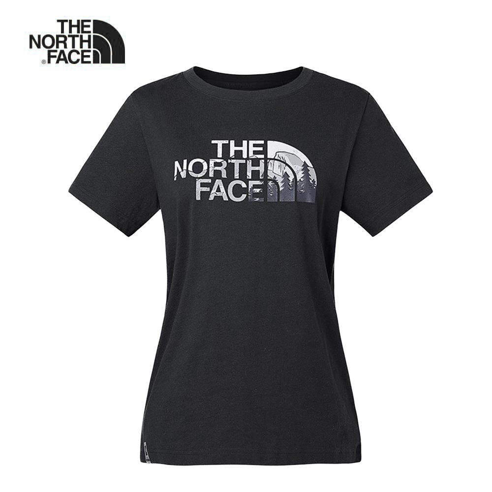 The North Face北面女款黑色優勝美地印花短袖T恤｜3V4CJK3