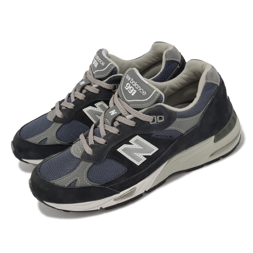 New Balance 休閒鞋 991 女鞋 藍 銀 英製 拼接 麂皮 反光 復古 運動鞋 NB 紐巴倫 W991NV-B