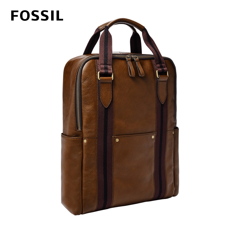 FOSSIL Houston 商務型兩用後背包(可入13吋筆電)-栗色 MBG9541215