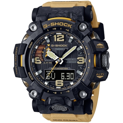 CASIO 卡西歐 G-SHOCK MUDMASTER系列 太陽能電波多功能雙顯錶 迎春好禮-卡其 GWG-2000-1A5