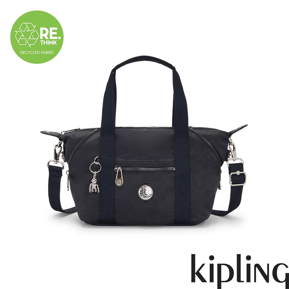 Kipling 褶皺色丁黑手提側背包-ART MINI