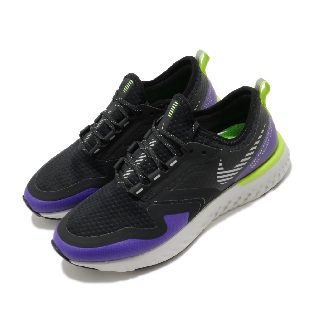 Nike 慢跑鞋 Odyssey React 2 女鞋 輕量 避震 舒適 防潑水 反光 運動 黑 紫 BQ1672002