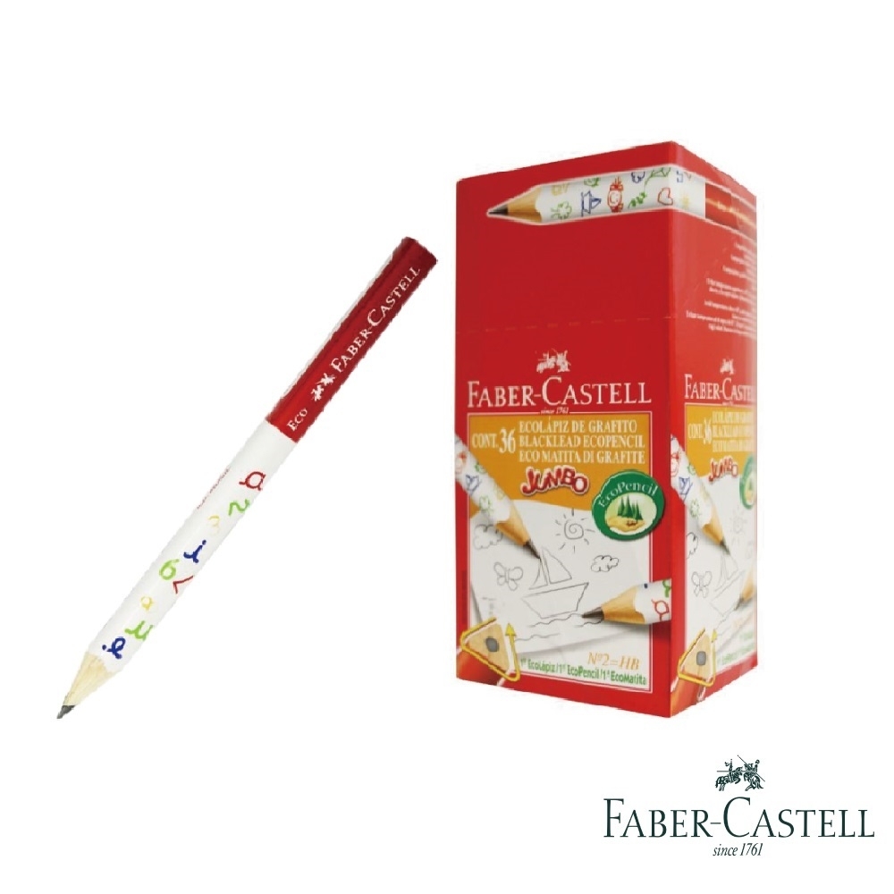 Faber-Castell 紅色系 3/4學齡大三角鉛筆 36入