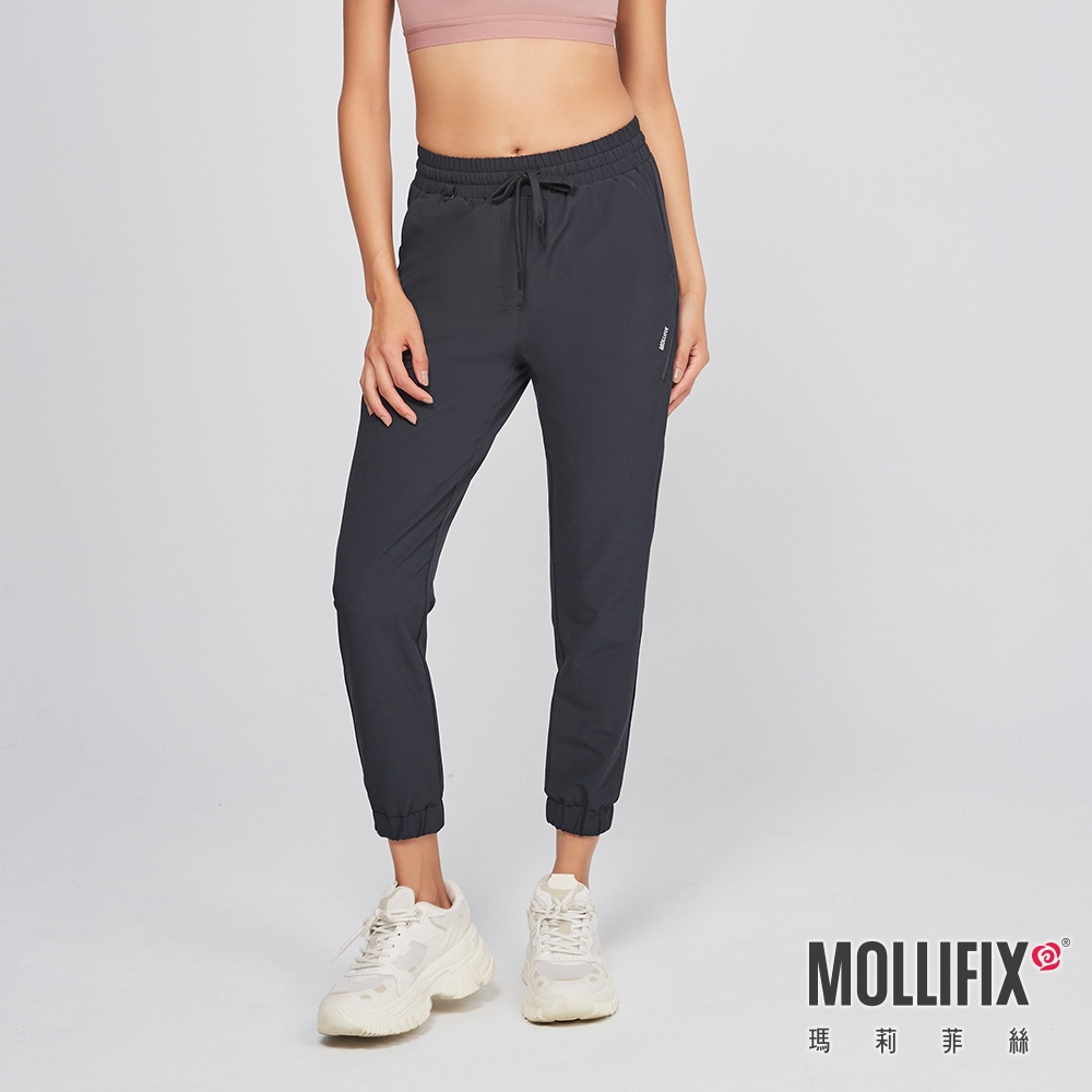 Mollifix 瑪莉菲絲 修身輕潑彈力運動長褲 (黑)、瑜珈服、瑜珈褲、Legging