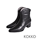 KOKKO時尚潮人經典後拉鍊式西部短靴黑色 product thumbnail 1