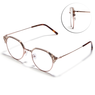 CARIN 率性眉框光學眼鏡 NewJeans代言/透粉 玫瑰金#ALEX P+ C3