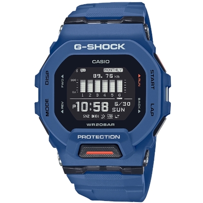 CASIO卡西歐 G-SHOCK 藍牙 海軍藍 經典方型 運動系列 GBD-200-2