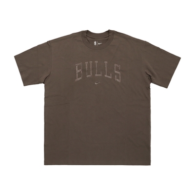 Nike 短袖 NBA 男款 棕 寬鬆 刺繡 BULLS 芝加哥 公牛 短T 小勾 FJ0566-040