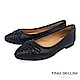 Tino Bellini 細緻皮革編織小蝴蝶結娃娃鞋 _ 黑 product thumbnail 1