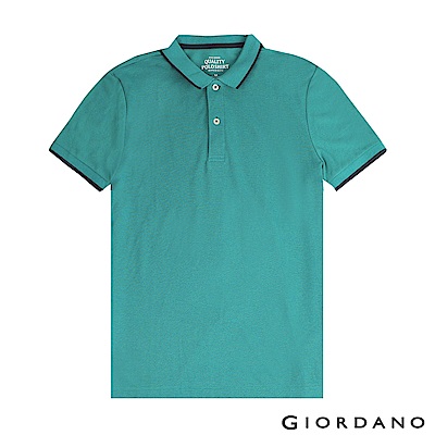 GIORDANO 男裝經典素色短袖POLO衫-45 雪花咬鵑綠